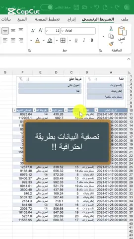 تصفية البيانات بطريقة احترافية في اكسل #تعليم_اكسل #اكسل #viralvideo #TikTokShop #تعلم_اكسل #viral #viral #الشعب_الصيني_ماله_حل😂😂 #تعلم_على_التيك_توك #تعلم_على_التيك_توك #السعودية #مكة #مكة_المكرمة_السعودية #وورد#بوربوينت #بوربوينت_للطالبات #exceltips 