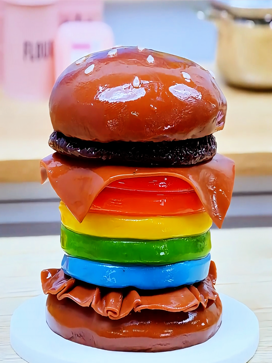 #birthdaycake #burgercake #minibirthdaycake #minicake #cake #minifood #tinykitchen #tinykitchencooking #tinykitchenmagic 