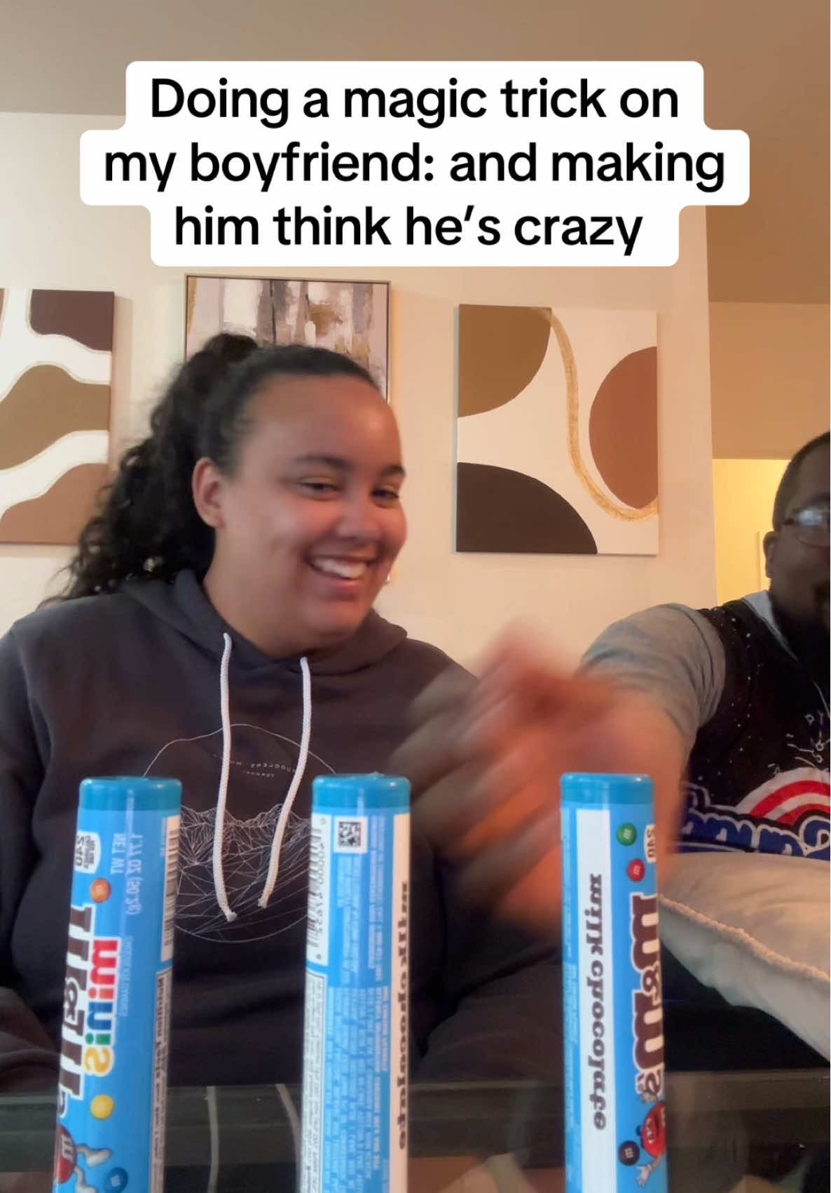 Skip to 1:30 for the trick reveal. He was lost lol #boyfriend #prank #magictrick #fyp 