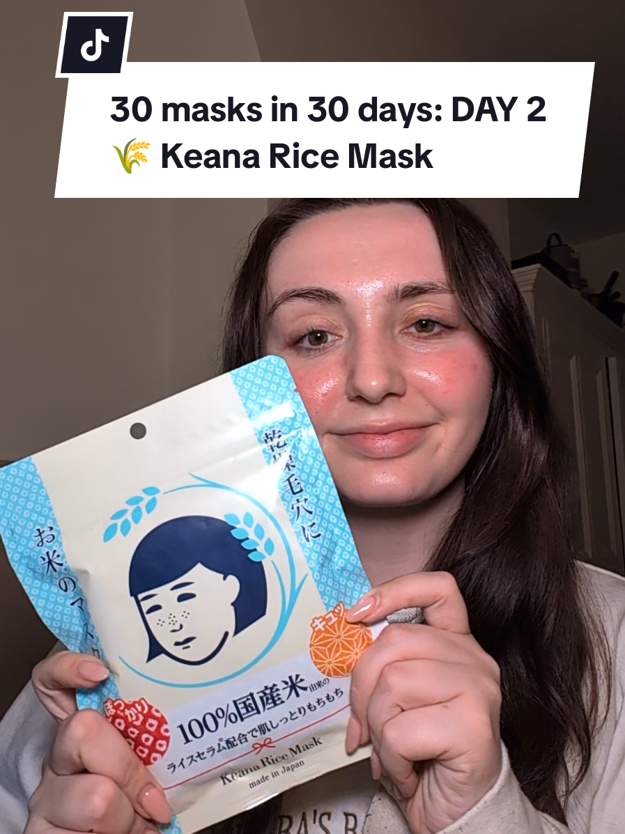 30 FACE MASKS IN 30 DAYS: DAY 2 🌾 🌾 Keana Nadeshiko Rice Mask Testing the viral Japanese rice mask everyone has been raving about...is it worth the hype or not??? #JBeauty #facemask #ricemask #japanesebeauty #sheetmask #keanaricemask #glassskin #dryskin #brightening 