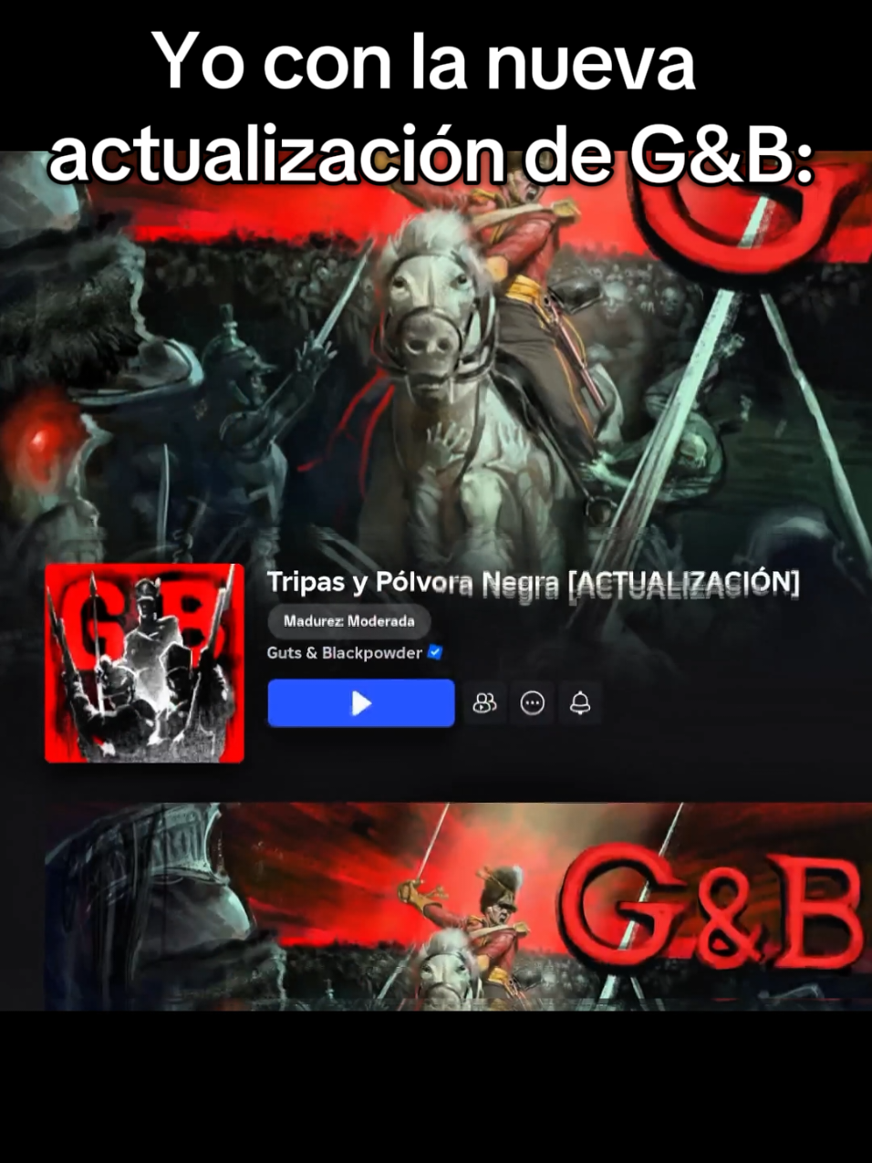 🗣️ACTUALIZACIÓN EN G&B 🗣️ Holawenas, solo para avisarles de la nueva actualización de G&B y que si desean pueden unirse al DC de mi perfil para probarla juntos en directo 🤗. Eso es todo, salu2. #gutsandblackpowdercontent #gutsandblackpowderroblox #gutsandblackpowderrobloxcontent #tripasypolvoranegra #tripitas #actualizacion #update #rusia #roblox #napoleonicwars #robloxfyp 
