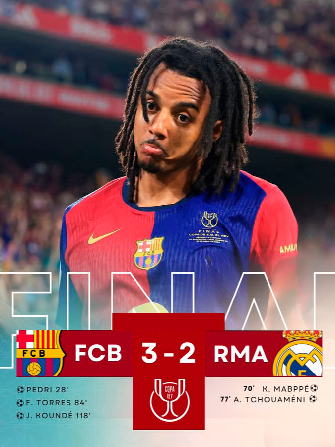 #RESUMEN #GOLES #FCBARCELONA VS #REALMADRID 3 - 2, #FINAL #COPADELREY  Barcelona remonta y se consagra campeón de la Copa del Rey venciendo en otra final al Real Madrid.