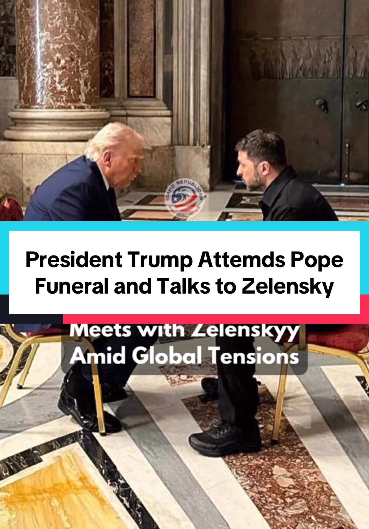 President Trump paid his respects at Pope Francis’ funeral, calling him a “good man” and a symbol of faith and unity. While in Europe, Trump also met with Ukrainian President Volodymyr Zelenskyy to discuss ongoing global security challenges. A powerful moment of leadership, diplomacy, and strength on the world stage 🌏 #PresidentTrump #PopeFrancis #Zelensky #Putin #Russia #Ukraine #WorldNews #USA #Diplomacy #News 