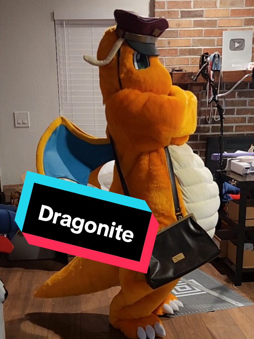 Gosh this whole costume worked out beautifully.  Dragonite is ready to deliver some mail. #pokemon #cosplay #fursuit 