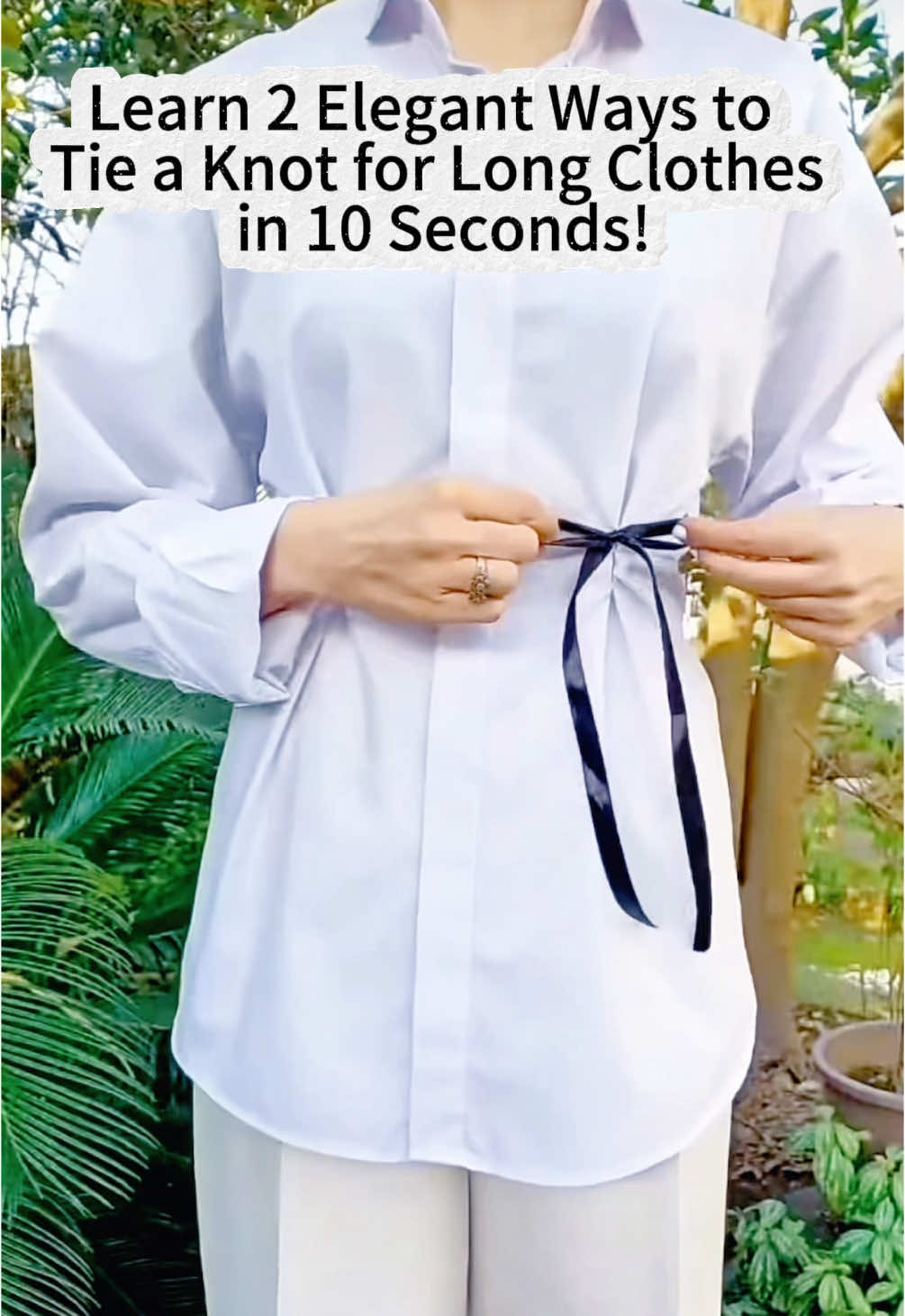Learn 2 Elegant Ways to Tie a Knot for Long Clothes in 10 Seconds! #shorts #fashiontips #stylehacks #outfitinspo