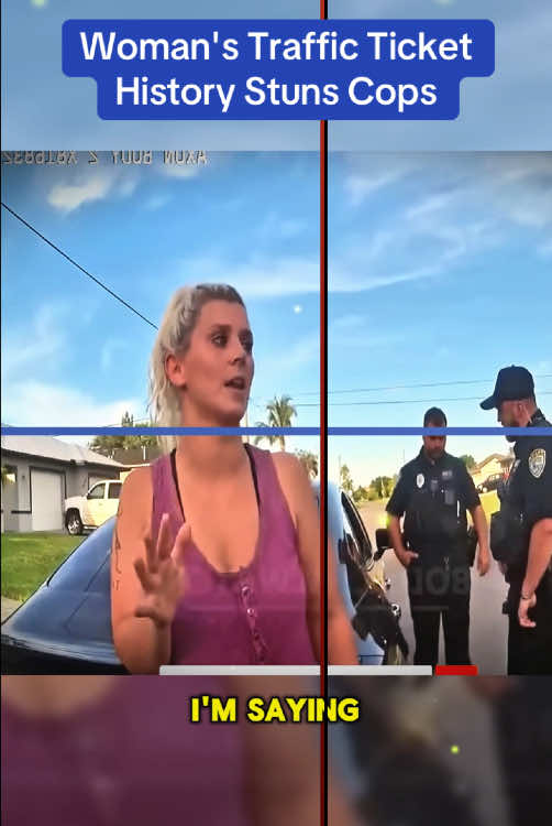 Woman's Traffic Ticket History Stuns Cops #cops #copsoftiktok 