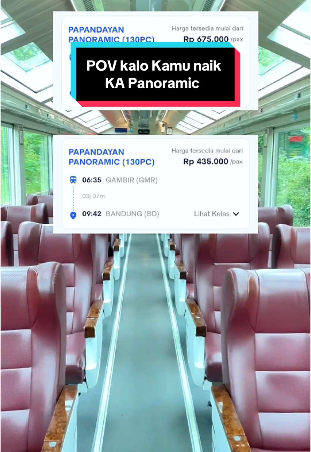 Begini kalo kamu naik KA Panoramic Tinggal pilih antara mau ke Bandung atau full trip ke Garut, tapi yg jelas kamu akan disuguhi pemandangan yg sama, keindahan bumi Parahyangan #keretapanoramic #kapanoramic #panoramic #panoramictrain #kai #kaiwisa 