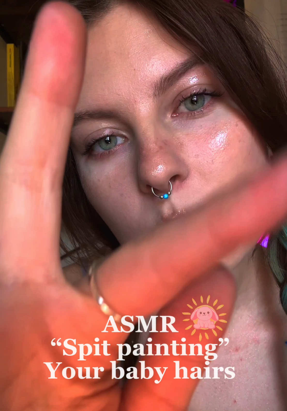 ASMR fixing your baby hairs before bed.  #asmr #spitpainting #hairasmr 