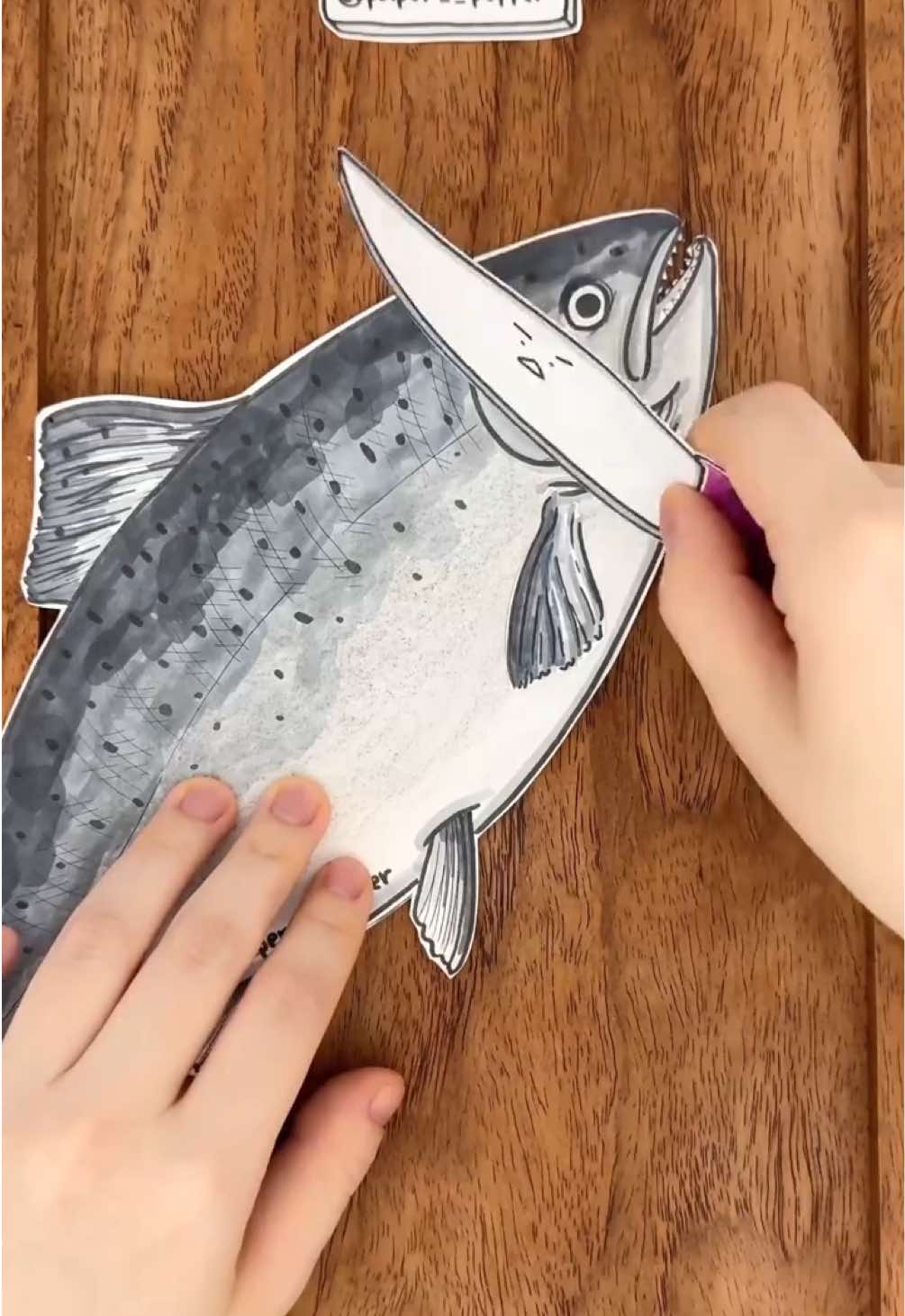 🐟 How to Fillet a Salmon + Seafood Mukbang ASMR  #asmr #paperdiy #satisfying #relaxing #animation #seafood 