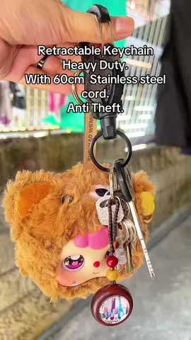 Retractable Keychain Heavy Duty. With 60cm  Stainless steel cord.#keychain#retraction_cord  