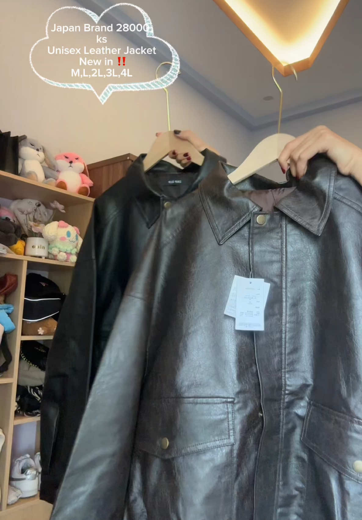 Unisex Leather Jacket🫶🏻28000 M,L,2L, 3L,4L #leatherjacket #ExportQualityProduct #export #eliz #Mawlamyine #exportquality 