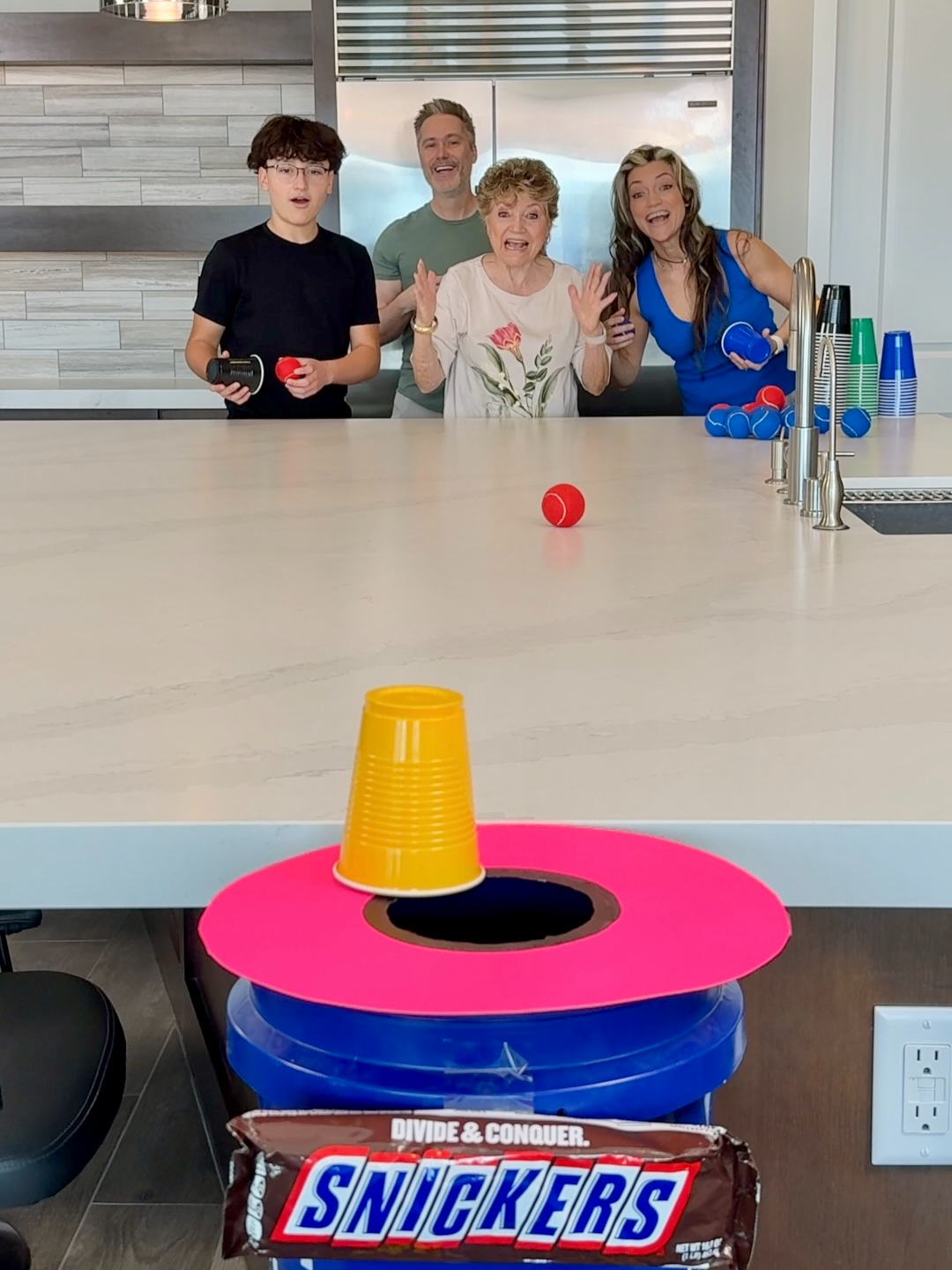 Who will win the slick sliding cup game #family #games #vegas