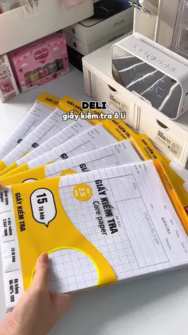 Em này cần thiết lắm nha #unbox #unboxing #giaykiemtra #giaykiemtrahocsinh #vanphongpham #deli #foryou #fyp #viral #trending 