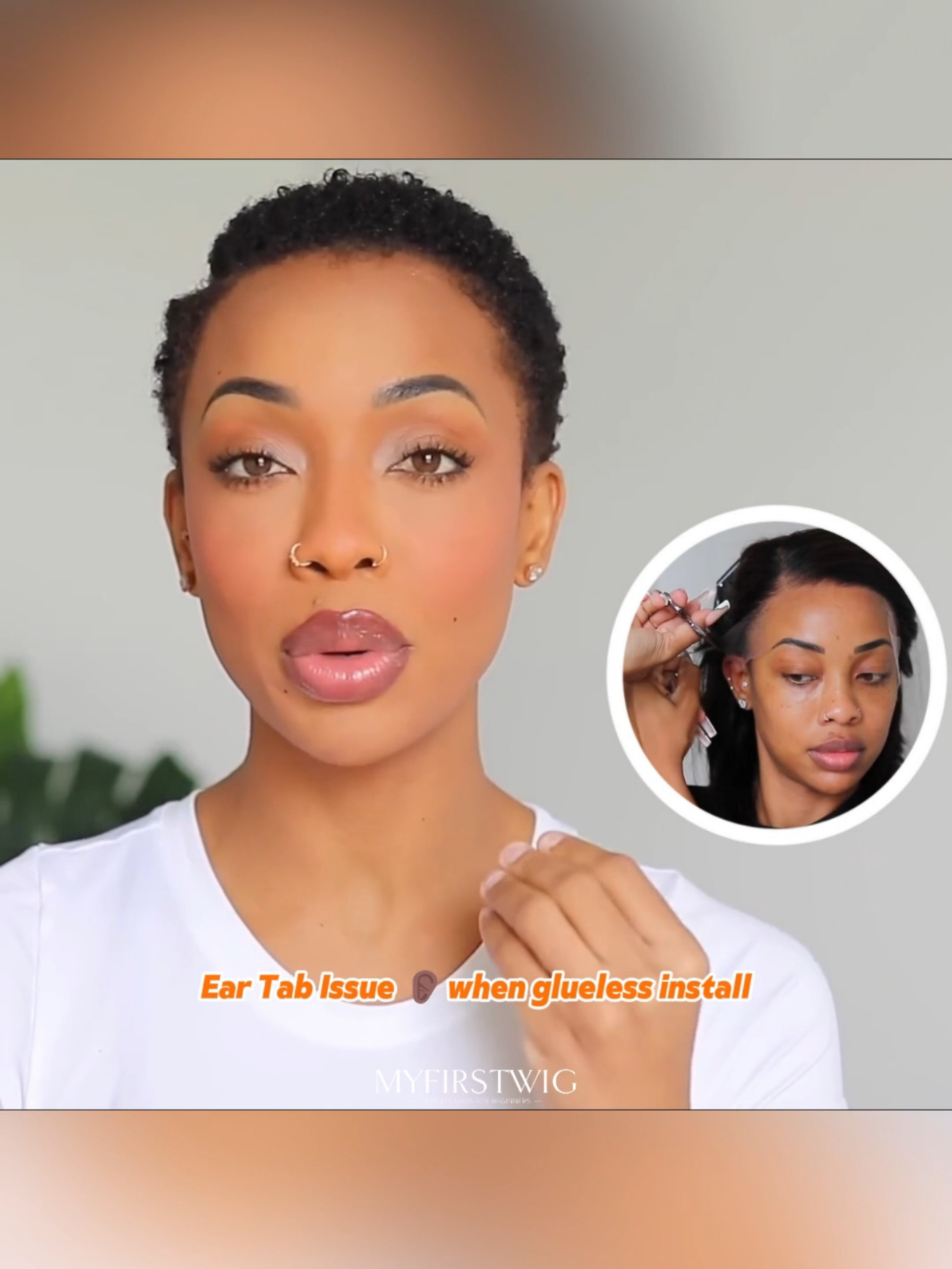 Ear tab issue? No worries at all!🤗 - Hair info: 18 inch, MJWS008✨ - 🔗in my bye-oh to get the same👆🏿#myfirstwig #whatyouseeiswhatyouget #wiginstall #wiglover #humanhairwig #qualitywig #blackgirlmagic #hairstyles #silkyhair #straighthair #summerwig #springhairstyle #wig #fypage #gluelesswig #protectivestyles #beginnerwig