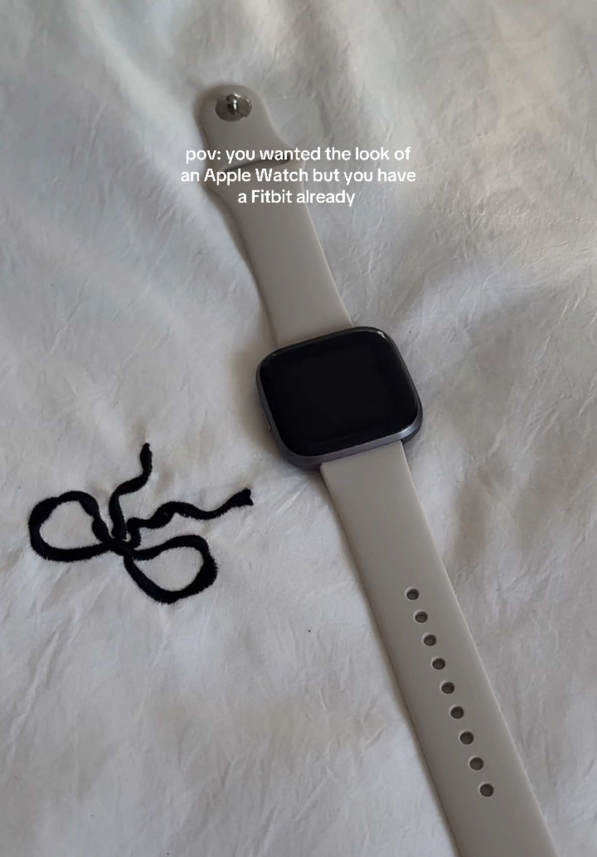 I love her. 🤍 Watch straps from @Amazon  #fyp #foryoupage #watchstrap #fitbit #fitbitversa2 #applewatch #neutralaesthetic 