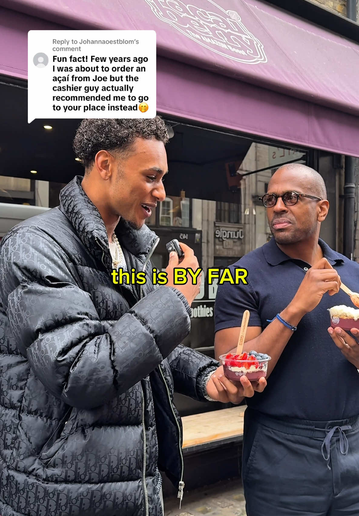 Replying to @Johannaoestblom even they know we have the BEST açaí in London 😭 #acai #acaiberry #acaibowl #london #brasil #publicinterview 