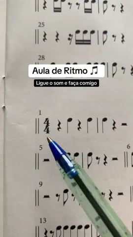 Aula de Ritmo: aumente o som e pratique comigo! Preste atenção e, se precisar, volte o vídeo quantas vezes for necessário até dominar a lição. #teoriamusical #partitura #música #fermata #notasmusicais #aulademusica #colcheia #pausa