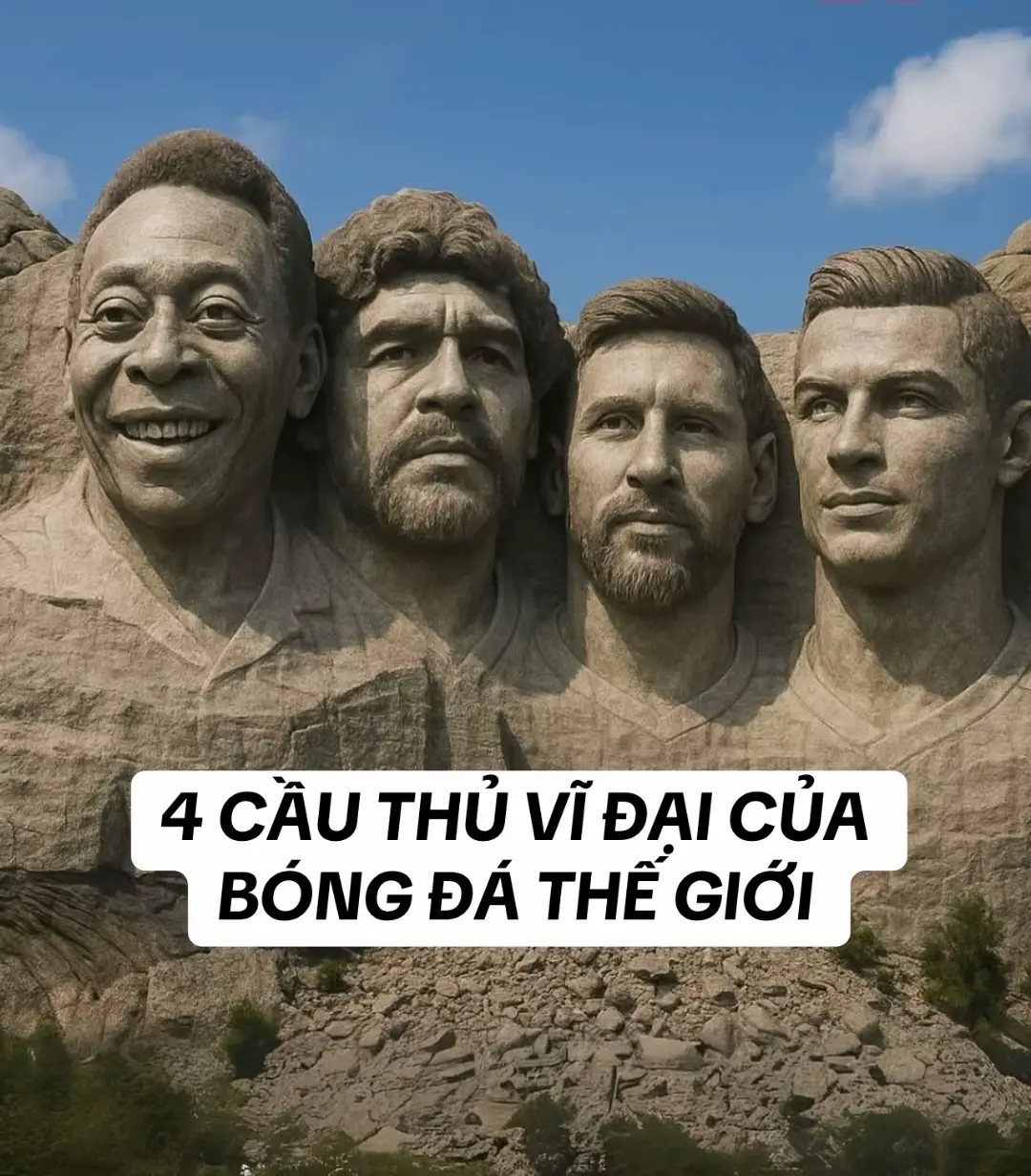 Nếu núi Rushmore được tạc bằng những huyền thoại vĩ đại nhất lịch sử Bóng Đá #pele#messi#ronaldo#maradona