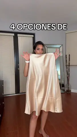 Cuatro opciones de Outfits con una falda de Satin 🤩 cuál fue tu favorito?#outfitinspo #tiktokshop 