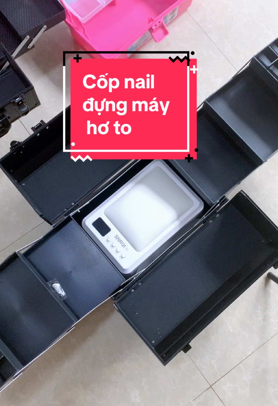 Cốp Nail đựng được máy hơ to. Cốp nhôm 3 tầng size đại #phukiennail #copnhom #copdungnailmi #copnhomsizeto #cophom3tang 