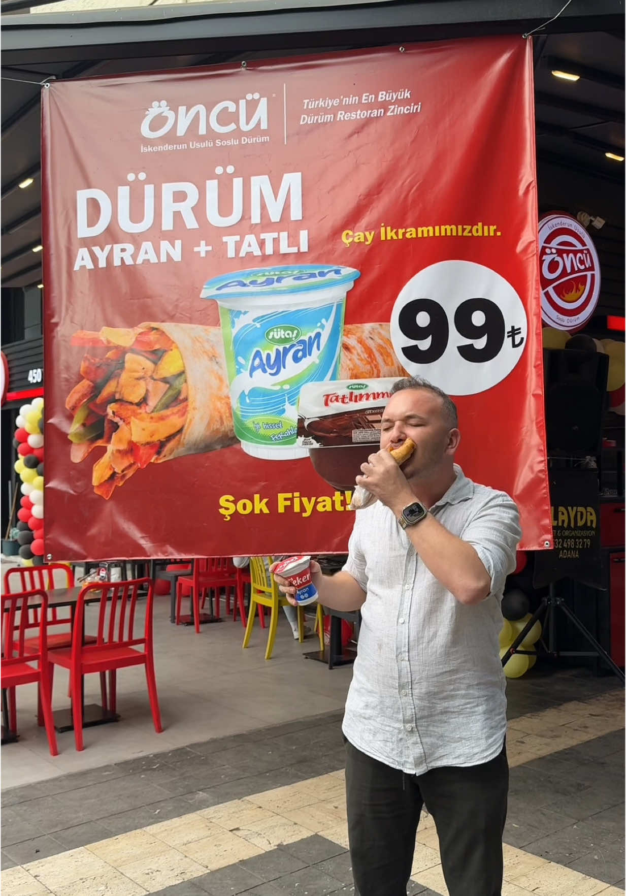 Bu fiyata bu lezzet kaçmaz 🙋‍♂️ Öncü döner / #Adana-Gazipaşa 📍 #Reklam Sadece 99₺ ile dürüm,ayran,tatlı ve çay ikramında bulunuyorlar. Sadece Gazipaşa şubesinde geçerlidir kimse bu kampanyayı duymadık demesin tavsiyemdir şimdiden herkese afiyet olsun. #NeYesekYaa #Dürüm #Döner