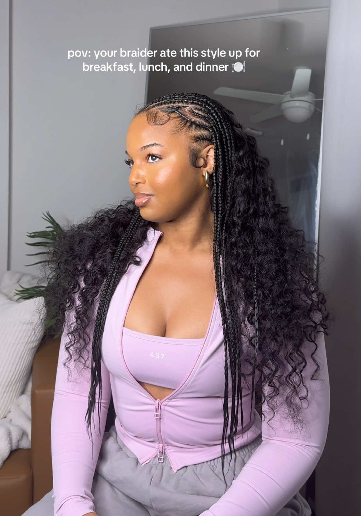 My Girl Ate My Vacation Braids UP! I’m In Love! #fulanibraids #flipoverquickweave #atxbraider #protectivestyles #quickweave #blackgirlhairstyles 