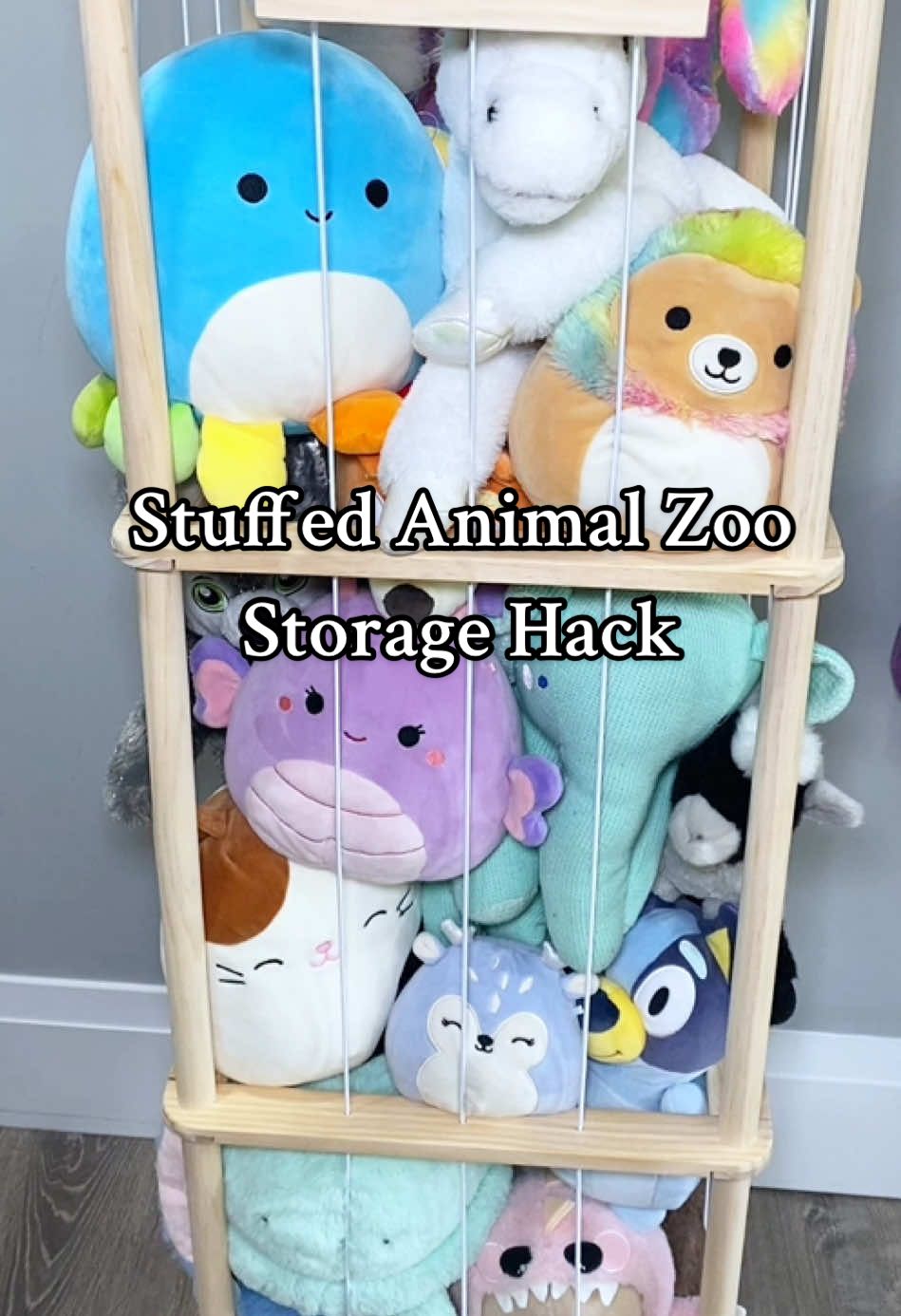 Animal zoo or animal jail? ✨ #toystorage #storagehacks #stuffedanimals #storage #kidstoys #storagesolutions #organizedhome 