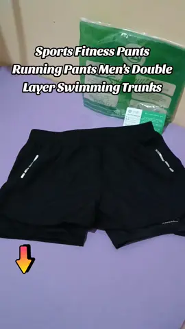 Sports #fitnesspants  #runningpants  Men's Double Layer Swimming #Trunks #cyclingshort 