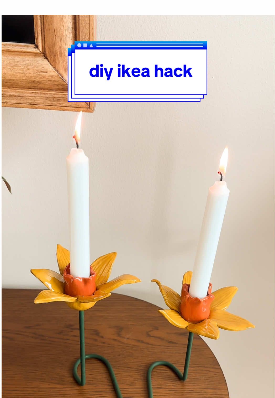 We have Anthropologie at IKEA!! I saw the $68 price tag on these daffodil candle holders and said no ma’am, let’s DIY them instead with a good old fashioned IKEA hack 🕯️ DIY DAFFODIL CANDLE HOLDERS 🌼 IKEA SILVERAPON 🌼 Air dry clay - I used @Sculpd  🌼 UV resin 🌼 Acrylic craft paint - mixed up colors from @folkart  🌼 400 grit sandpaper #ikeahack #ikeafinds #ikeatok #diyairdryclay #airdryclay #uvresincrafts 