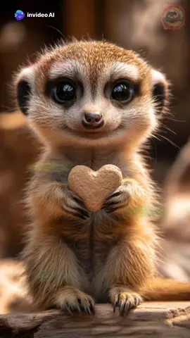 Here is a smile and some ❤️ for you  #cute #happy #animals #meerkat #invideoai 