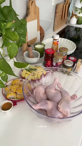 دجاج بالصوص الفرنسي والكريمه✨ قطع دجاج بصل بطاطس ذره  التتبيله( ملح فلفل اسود بابريكا فلفل احمر مجروش كزبره كركم بهارات مشكله )  كريمة طبخ  الصوص الفرنسي  معجون طماطم  معجون فلفل احمر  ثوم زنجبيل  نتبلها وندخلها الفرن من فوق وتحت اعلى حراره تقريباً ساعه 