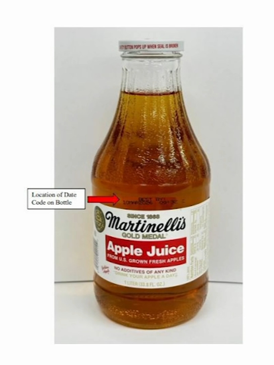 Be sure to check your pantry and fridge! Martinelli's has recalled more than 7,000 cases of their apple juice, citing concerns over toxic substance contamination. The affected apple juice was sold in stores in 10-ounce round glass bottles with a white metal screw-top lid and has a 