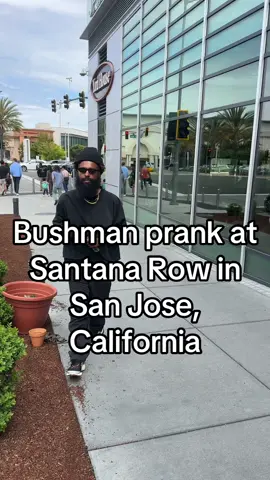It was short but sweet 😢🤷🏾‍♂️😂🪴  #bayarea #bushman #funny #prank Bushman prank at Santana Row in San Jose, California.