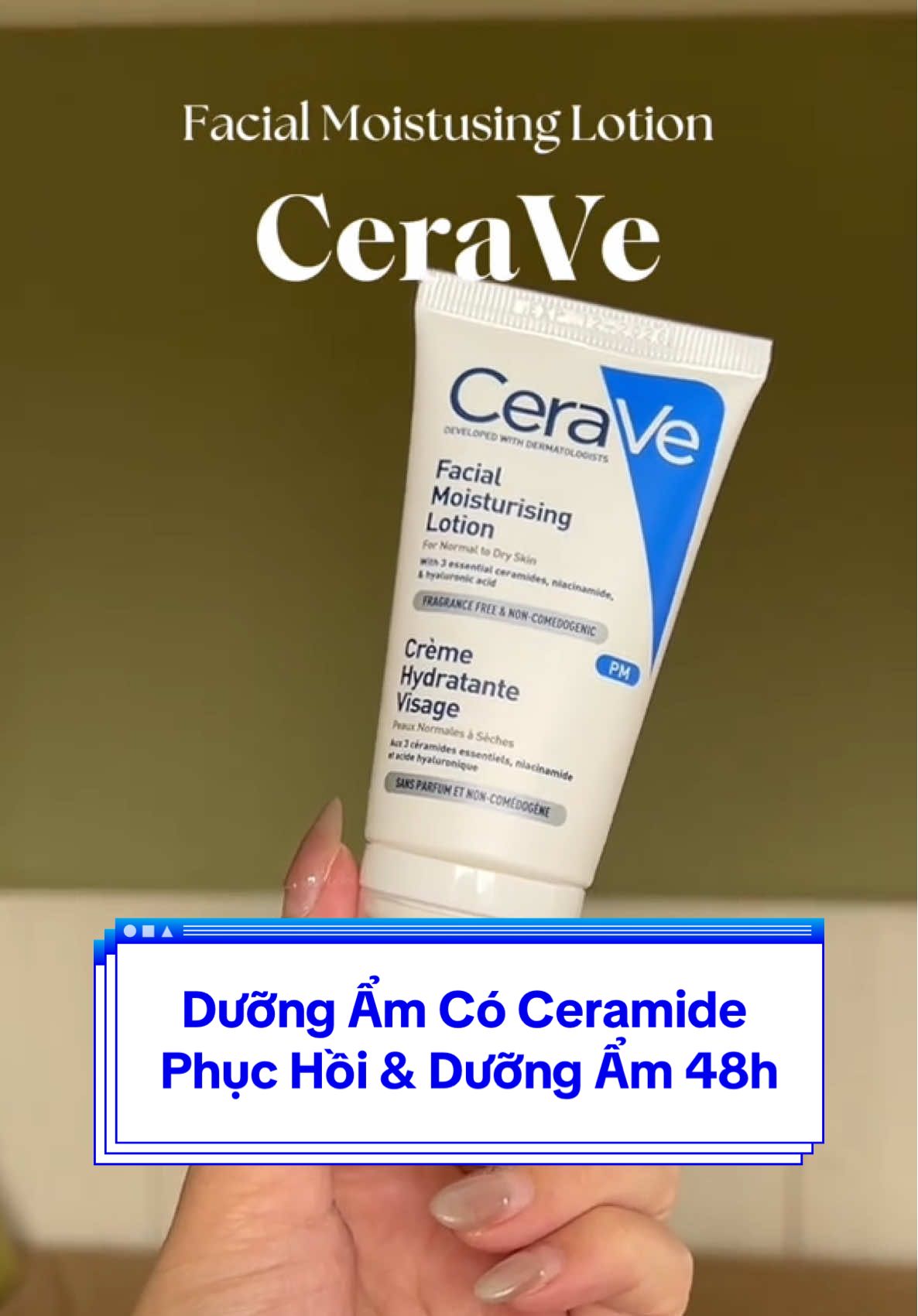 Dưỡng Ẩm CeraVe với 3 Ceramides 1,3,6-II. Khoá ẩm nhờ công nghệ độc quyền MVE và duy trì hàng rào bảo vệ da luôn khoẻ #CeraVe #CeraVeVietNam #ThamSau10Lop #DaKhoeDiem10 