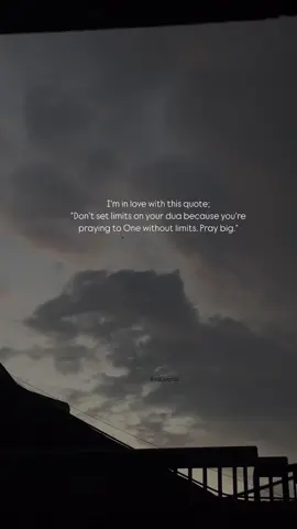 Sometimes we forget how limitless the One we are praying to truly is ✨. We put restrictions on our duas, asking only for what seems reasonable to us, forgetting that we are speaking to the Creator of possibilities — the One who has no limits ♾️. Today, I'm reminded to pray with full conviction, with a heart wide open ❤️, and dreams that are endless ☁️. Never think anything is too big or too impossible. If Allah can create the universe from nothing 🌌, imagine what He can do for you. Pray with your heart, pray with trust, pray BIG! Because nothing you ask for is too much for the One who says: 