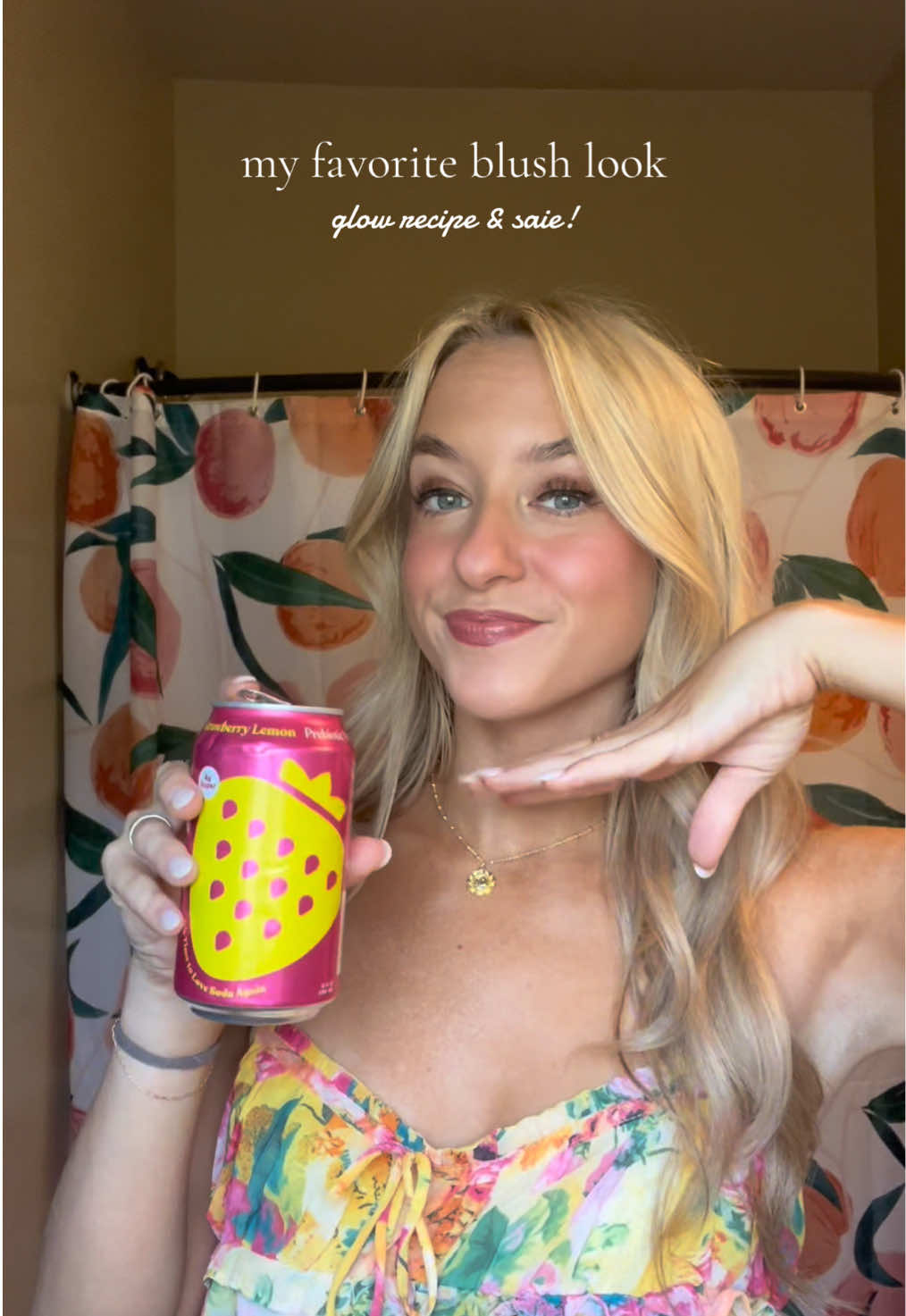 love this summer blush look!!🩷🫧 @Glow Recipe @Drink Poppi @Saie #poppipartner #sodasback #glowrecipe #makeup #blush #MakeupRoutine #glow #saie #beauty #poppi #routine #obsessed #pink #Summer #drinkpoppi 