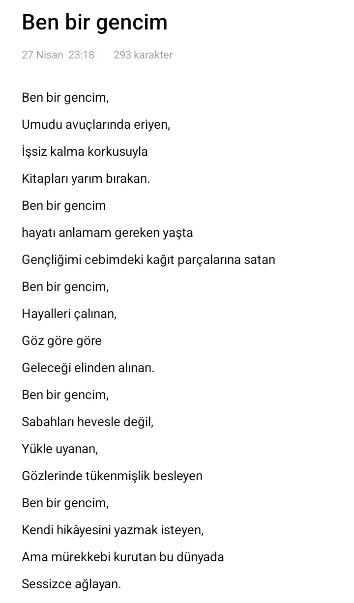 ben bir gencim yaşama hevesi biten. #genç #hayat #yaşamak #genç 