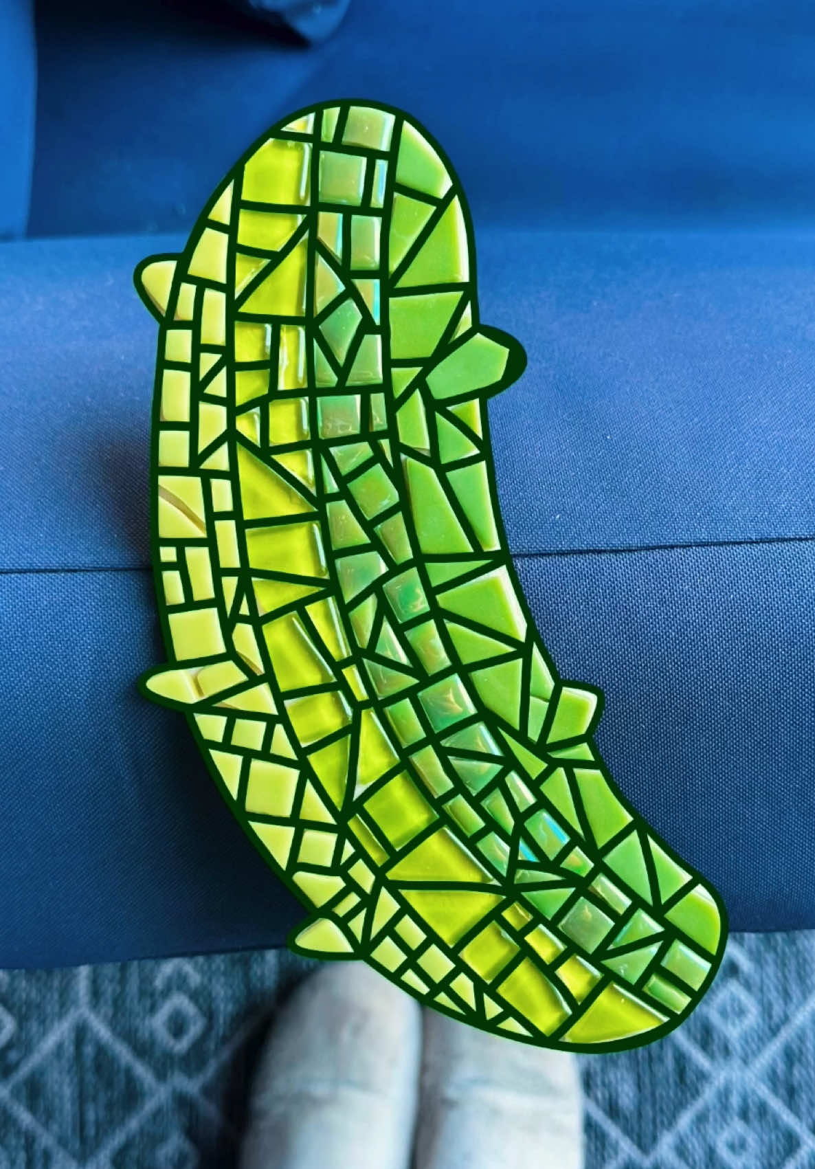 Replying to @razzledazzle ✨comment 🤍 to keep it white or 💚 to paint it green✨ #zenspiredesigns #SmallBusiness #mosaicart #satisfying #oddlysatisfying #mosaic #mosaictiles #mosaicproject