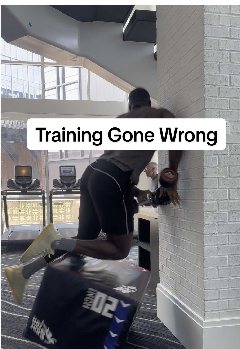 9 sets deep and the box said, ‘Not today.’  #gymfails #TrainingGoneWrong #Fitness  #boxjumps  #laughthroughit 