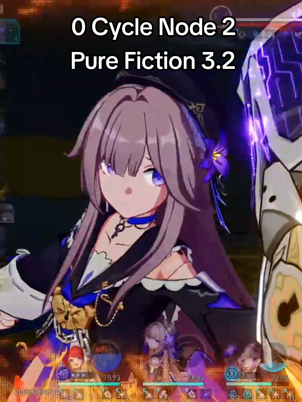 First try, 0 cycle on node 2 Pure Fiction 3.2 using my harem team Tribbie e0 s1, Doll Herta e6, Herta e2 s1 and Himeko e1 s1 #asiantensai #HonkaiStarRail #HSR 