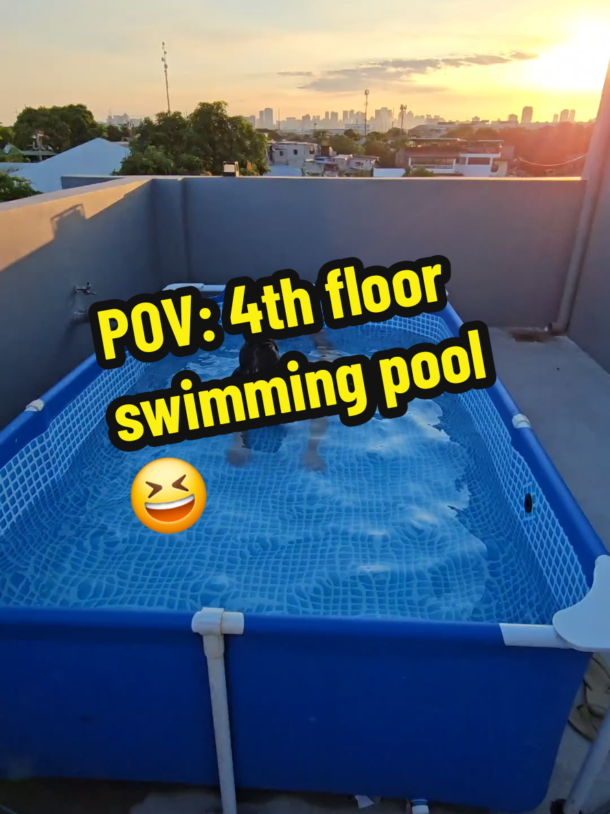 ang dali i assemble ng swimming pool hehe  instant pool kami sa roofdeck 😊  #intex #swimmingpool #homepool #swimming 