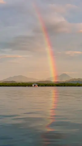 rainbow after the rain🌈 #laut #sulawesiutara #manado #fyp 