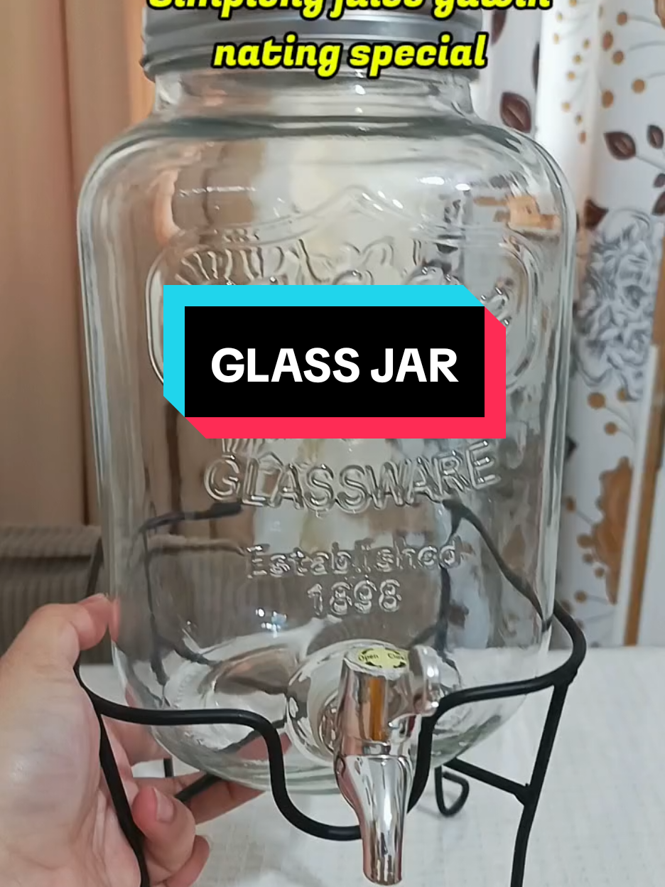 Simpleng drinks gawin nating special gamit itong juice dispenser. #glassjar #glassjarwithstandandfaucet #juicedispenser 