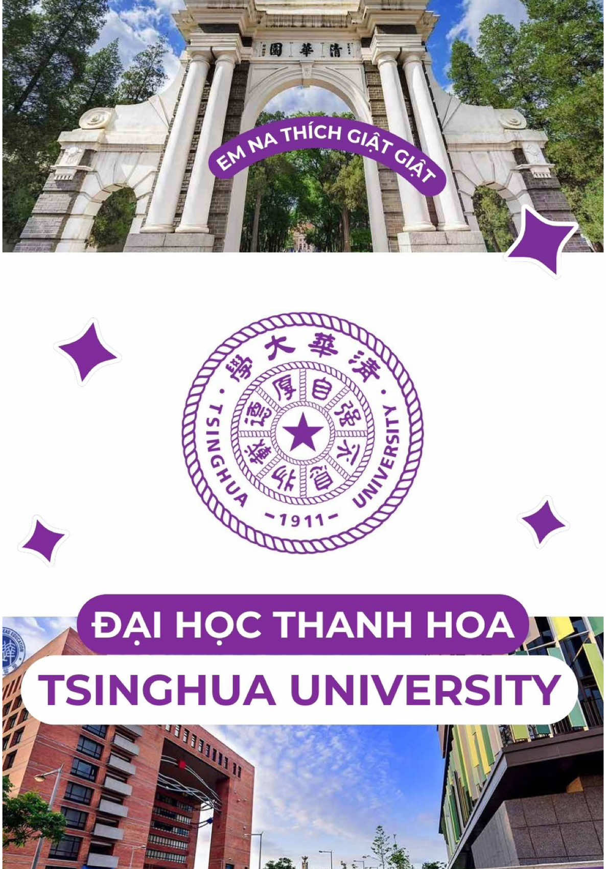 Trả lời @bé kem +1 sound Đại học Thanh Hoa 🇨🇳. Đại học Thanh Hoa (Tsinghua University) là một trong những trường đại học danh tiếng nhất Trung Quốc và thế giới, tọa lạc tại Bắc Kinh. Thành lập năm 1911, Thanh Hoa nổi tiếng với nền giáo dục xuất sắc, môi trường học thuật nghiêm túc và đóng vai trò trung tâm trong đào tạo nhân tài cho nhiều lĩnh vực như khoa học, công nghệ, kinh tế và chính trị. Với khẩu hiệu 