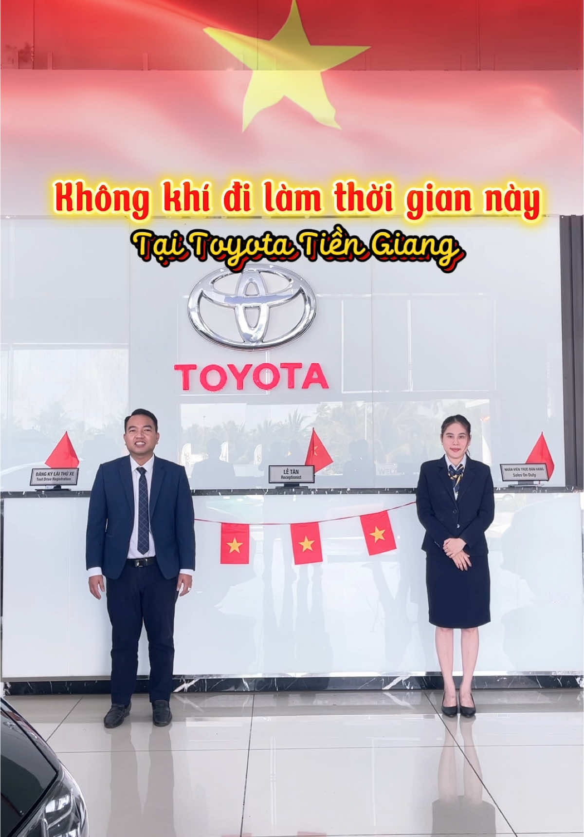 [TOYOTA TIỀN GIANG] - Không khí làm việc hừng hực khí thế chào mừng 30/04 Chào mừng kỷ niệm 50 năm Ngày Giải phóng miền Nam, thống nhất đất nước (30/04/1975 - 30/04/2025), Đại gia đình Toyota Tiền Giang rộn ràng trong sắc đỏ sao vàng đầy tự hào! #toyotatiengiang #tuhaovietnam 