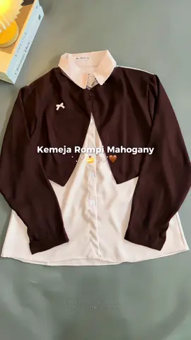 Lisa kemeja rompi pita coklat mahogany cakepp poll wajib nongkrong di lemari😍🥰  #fyppppppppppppppppppppppp #fypシ゚ #OOTD #outfit #kemeja 