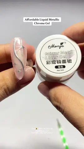 Monja 5ml Nail Art Liner Gel Metallic Silver Mirror #monja #linergel #chromenails #fyp 