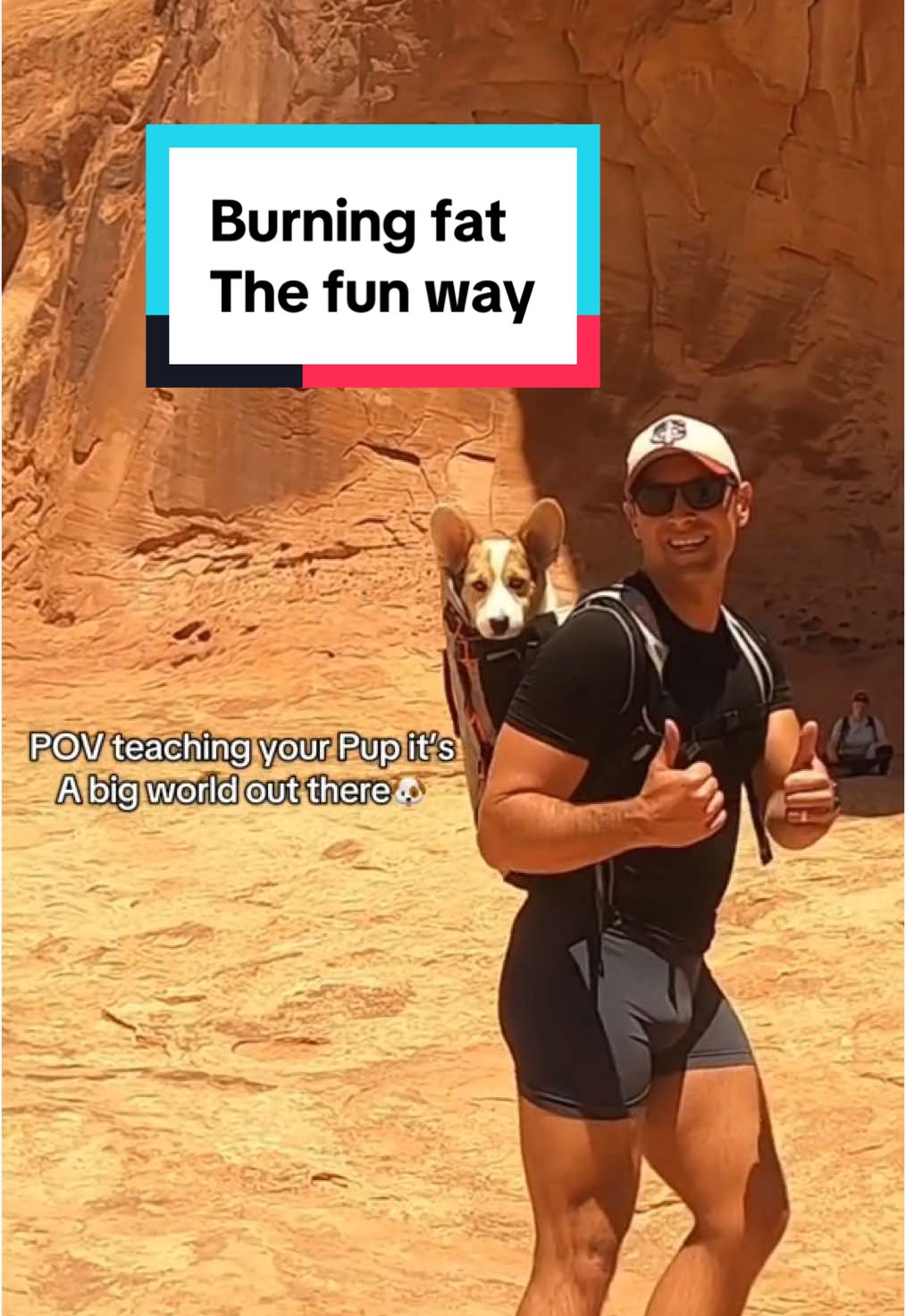 Couldn’t have done it without @Little Chonk #corgi #corgisoftiktok #corgis #moab #hikersoftiktok shorts 🩳 by @Alphalete 
