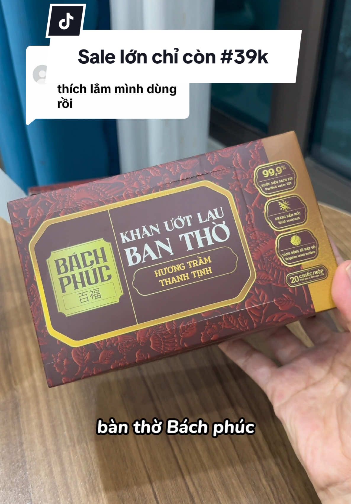 Trả lời @ngohue Khăn lau bàn thờ, lau đồ gỗ, tượng vừa sạch, vừa thơm mà sáng bóng. Đang tuần lễ trải nghiệm sale #39k mọi người tranh thủ mua nha #khanlaubantho #baosaibantho #khanuotlaubantho #mepepssi 