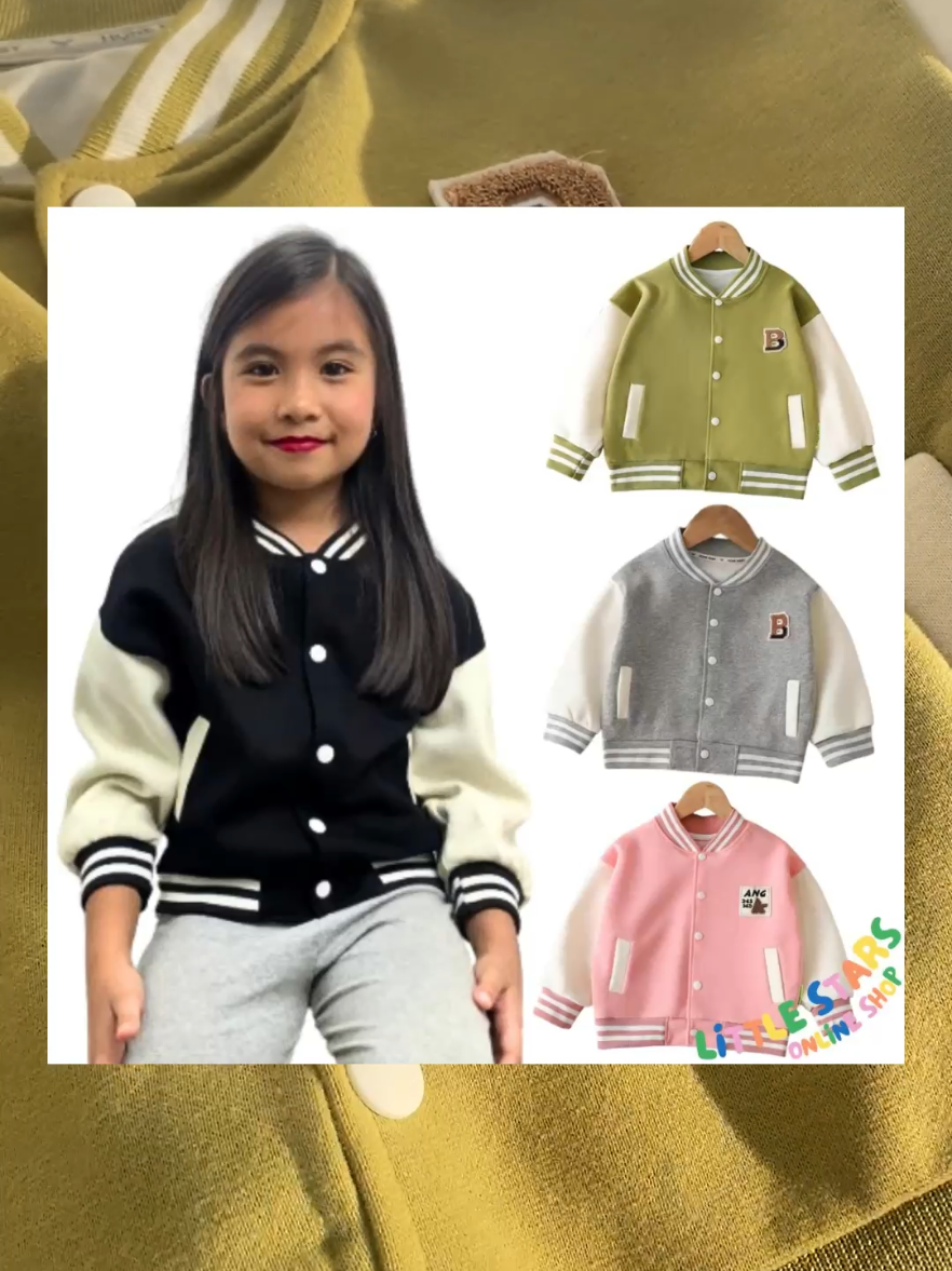 Little Stars Kids Trend Varsity Jacket 2-12Y Snap Button Type for Girls Boys 💛⭐ #fypシ゚viral🖤tiktok☆♡🦋myvideo #fypage #fyppppppppppppppppppppppp #fyp #LittleStar #trending #ypfッ♡♡ #foryoupage❤️❤️ #affiliatetiktok #affiliatetiktokshop #foryoupageofficiall #foryoupageofficiall❤️❤️tiktok #foryoupage #fypシ゚ #varsityjacket #varsity #jacket 